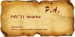 Páll Avarka névjegykártya